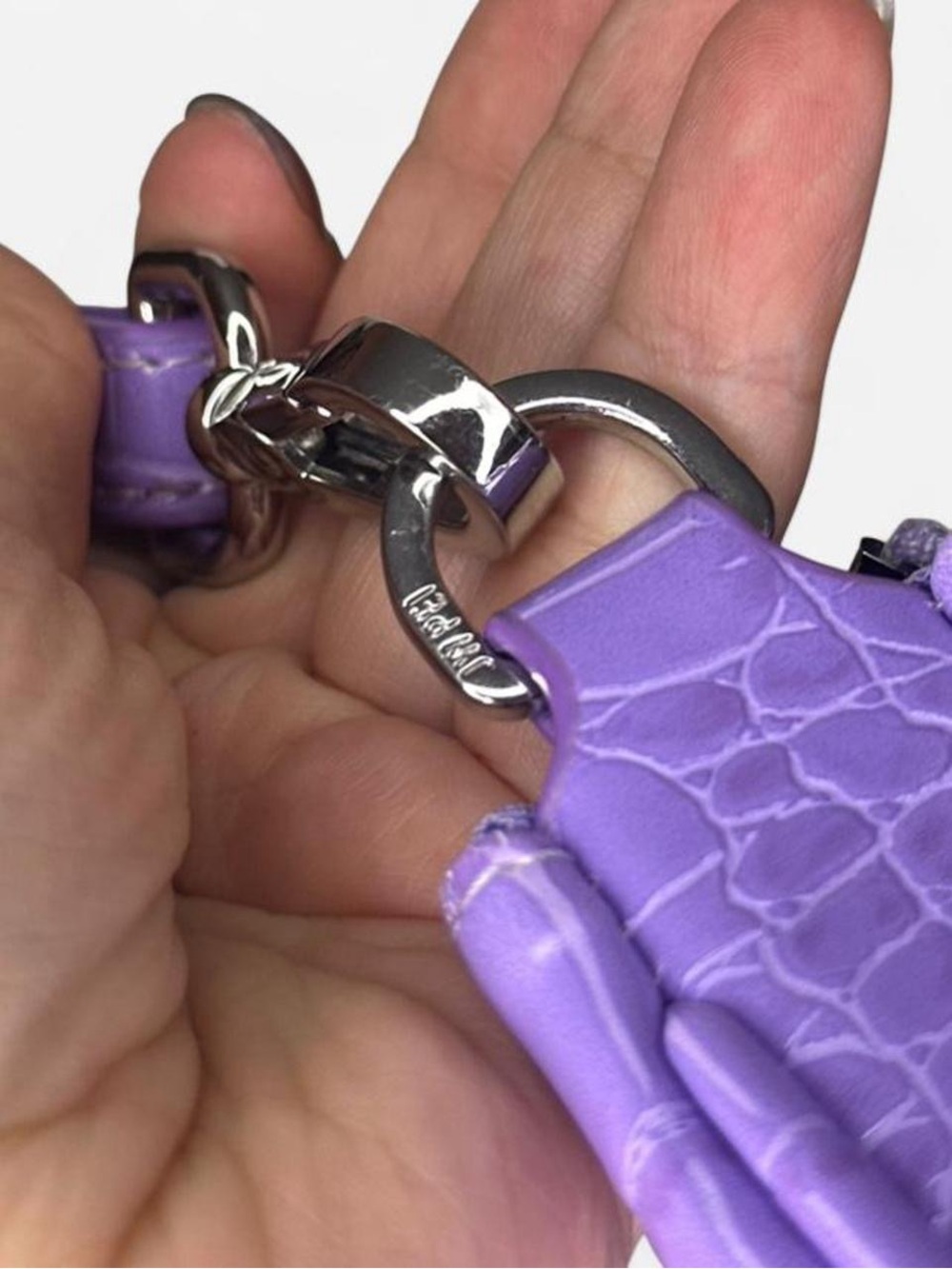 JW PEI Purple Croc-Embossed Shoulder Bag - Picture 5 of 8